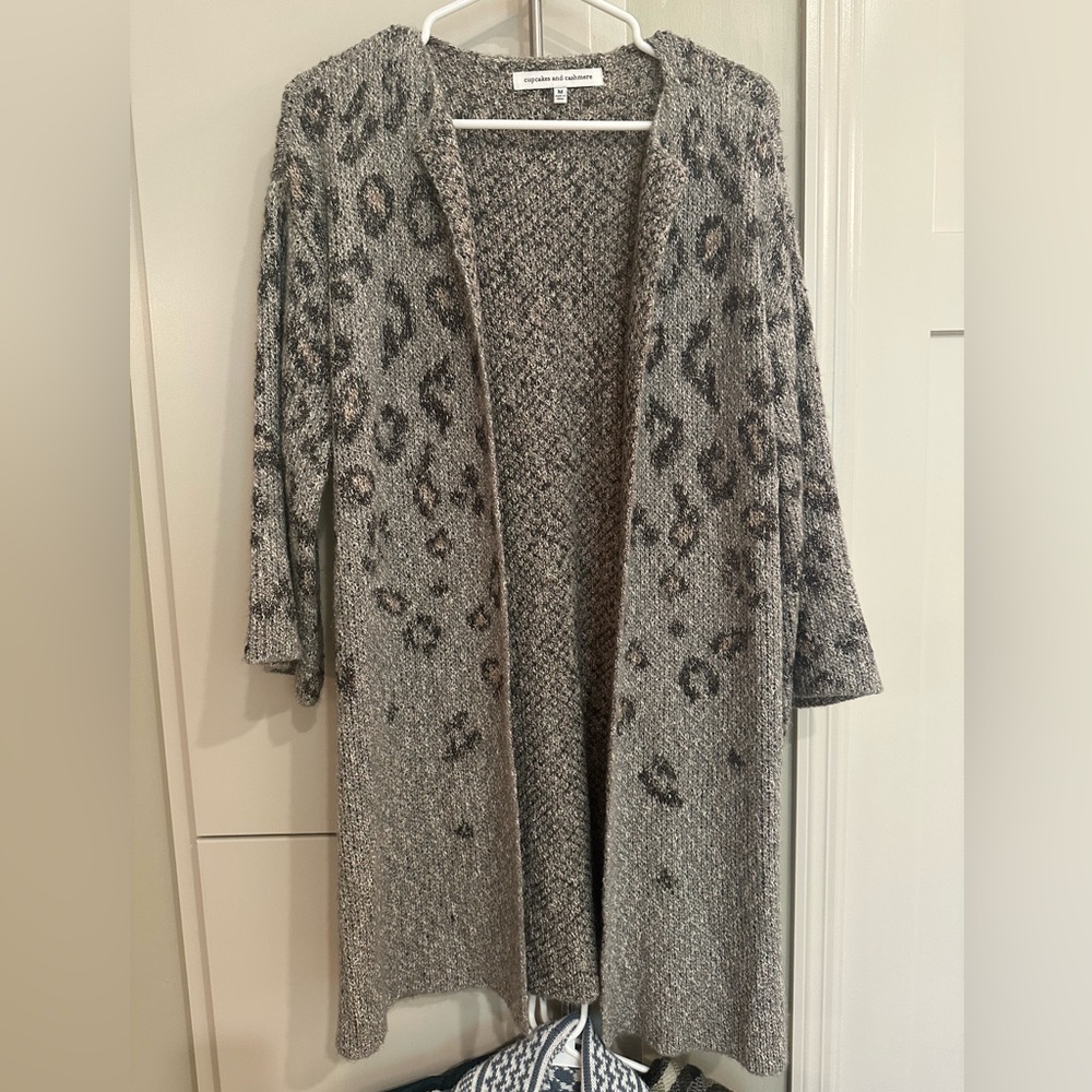 Cupcakes & Cashmere Cozy Gray and Black Cardigan